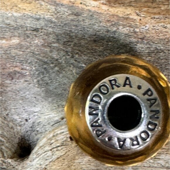 Pandora Golden Faceted Murano Glass Bead Charm S925ALE #791629 - Picture 2 of 6